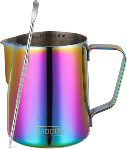 Miniatura 65 de Jarra de espuma de leche, jarra de vapor de espresso de 32 onzas, accesorios para máquina de café capuchino de acero inoxidable, herramientas