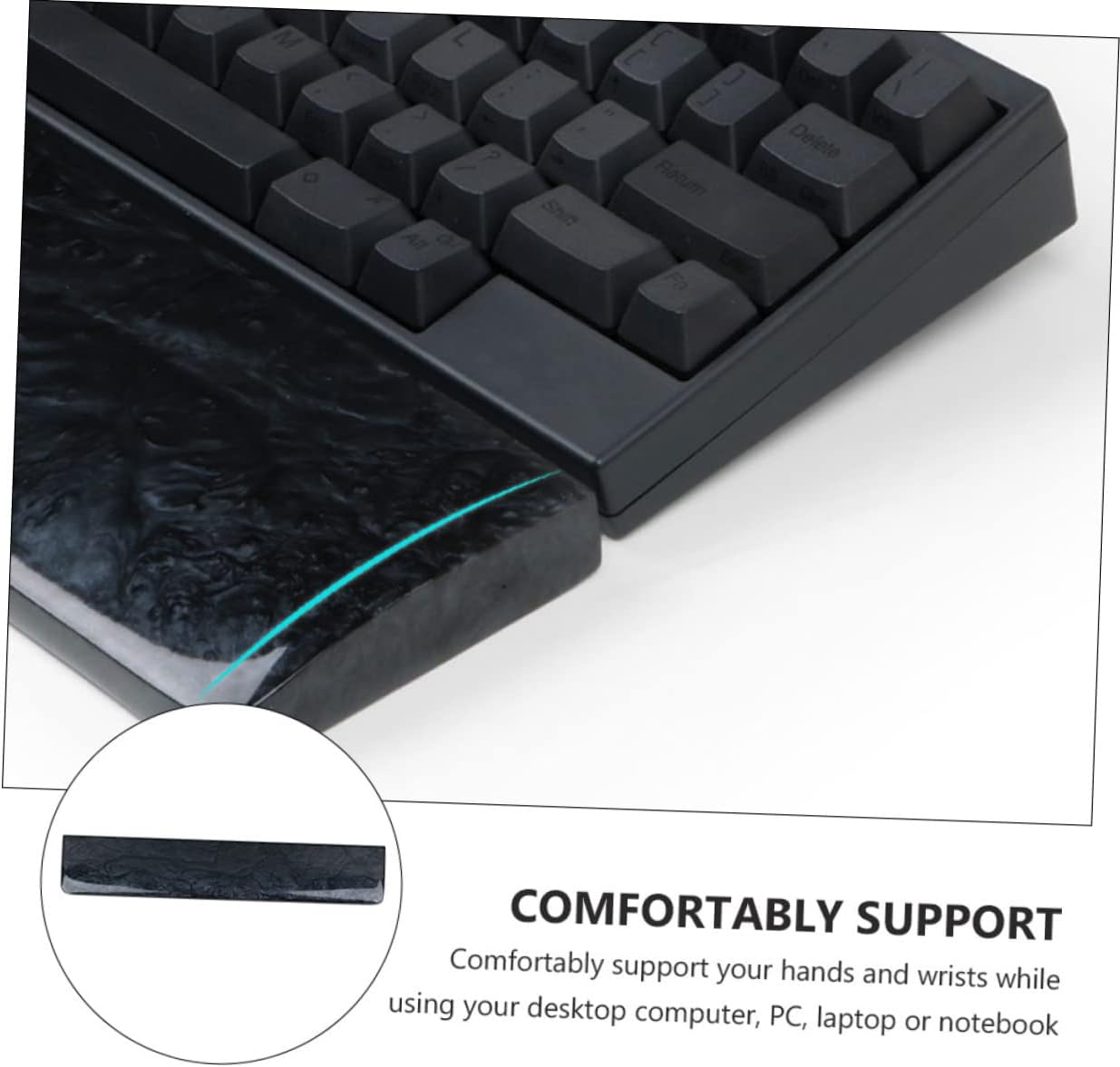 Gaming Accessory Keyboard Wrist Rest Pad Resin Black Pearl Ergonomic Wrist Support
