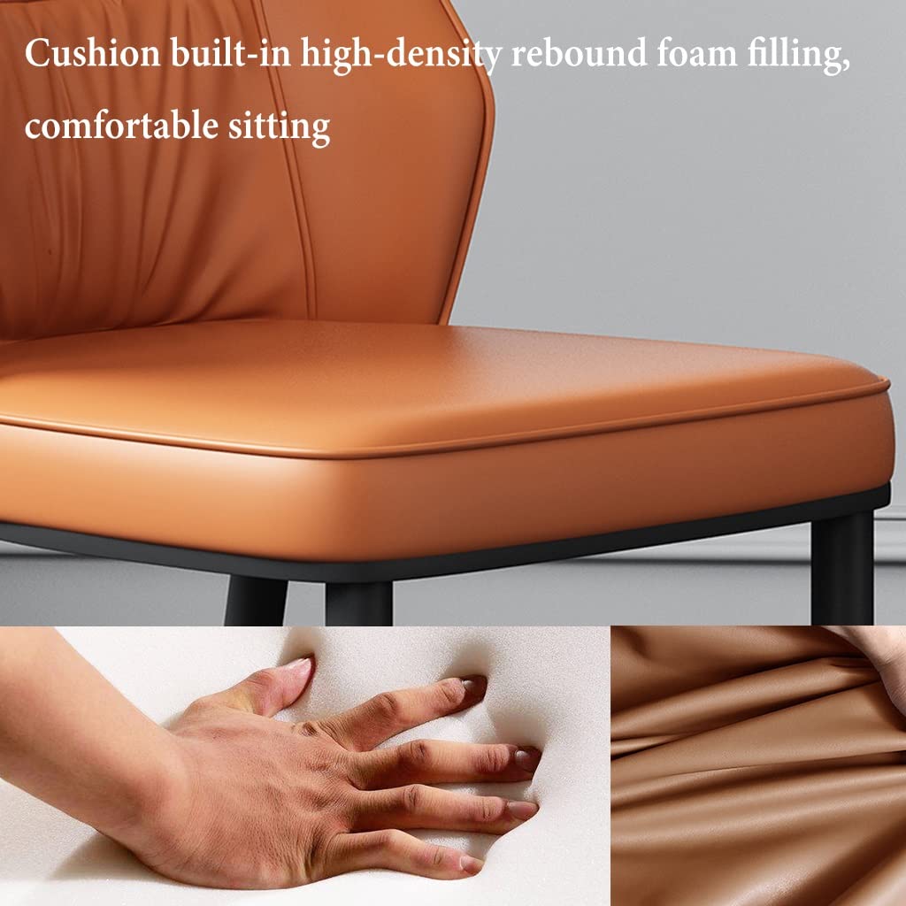 GIZNXBA Esszimmerstühle Modernes Polsterstuhl Esszimmer Mit Metallbeinen Bequeme Wohnzimmerstuhl Leder Für Die Küche Gepolsterter Beistellstuhl Für Wohnzimmer, Warteraum (Color : /Brown)
