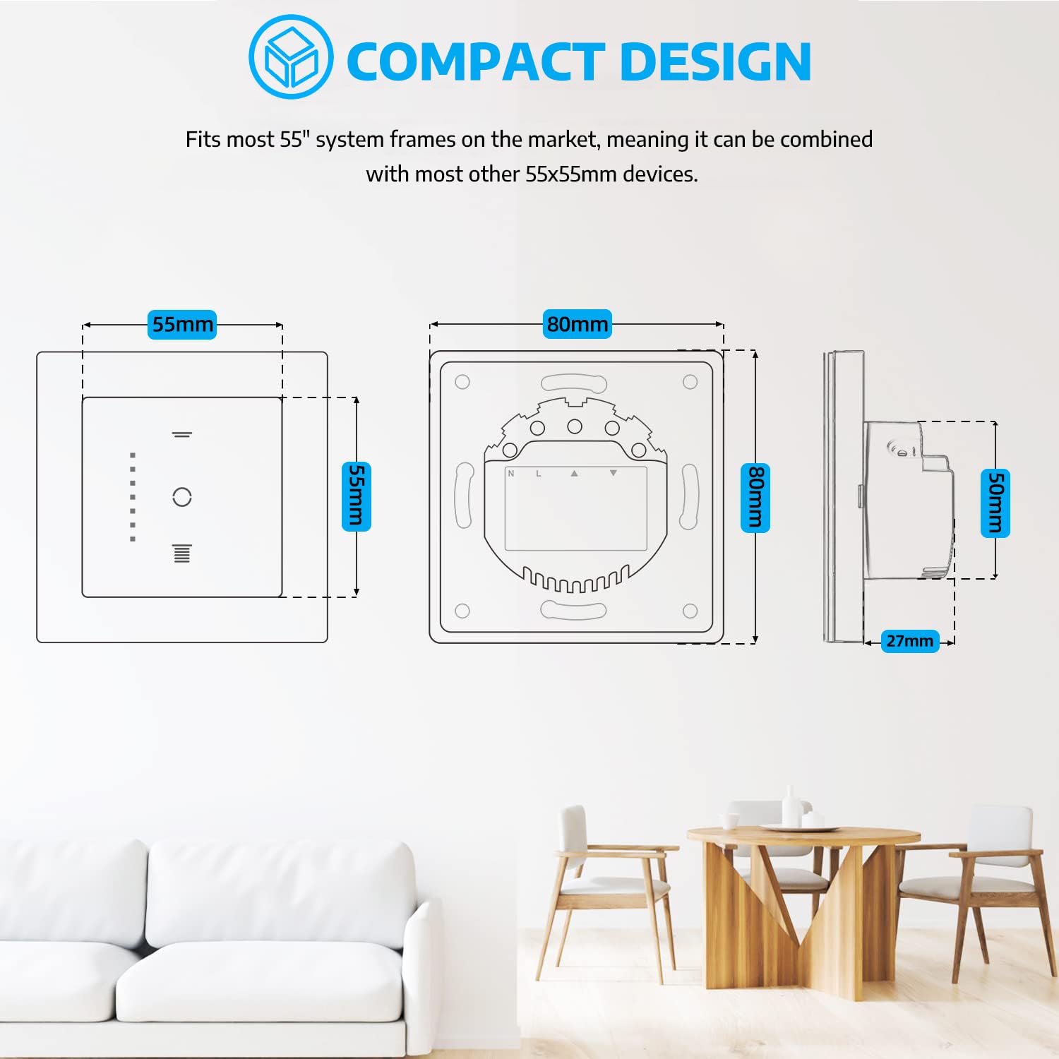 SMARTERCURRY Interrupteur de volet roulant WiFi, [7ème génération] Minuteur intelligent pour volets roulants/stores/auvents, interrupteur pour stores compatible avec Echo Alexa/Google Assistant, 2