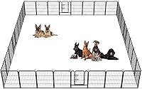 Vista 16 de BestPet Corral para perros 40 pulgadas, 8 paneles Cerca de alta resistencia de metal para ejercicio de mascotas Paneles de cerca