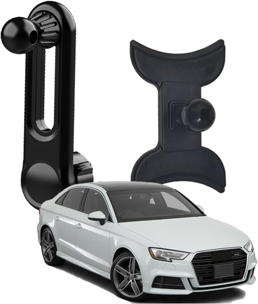 【アウディ専用・最新延長アーム】 ベース単品 アウディa3 スマホホルダー a3 スマホホルダー 接続用 17mmボールヘッド付き 取付簡単 360度回転 安定感 アウディ アクセサリー