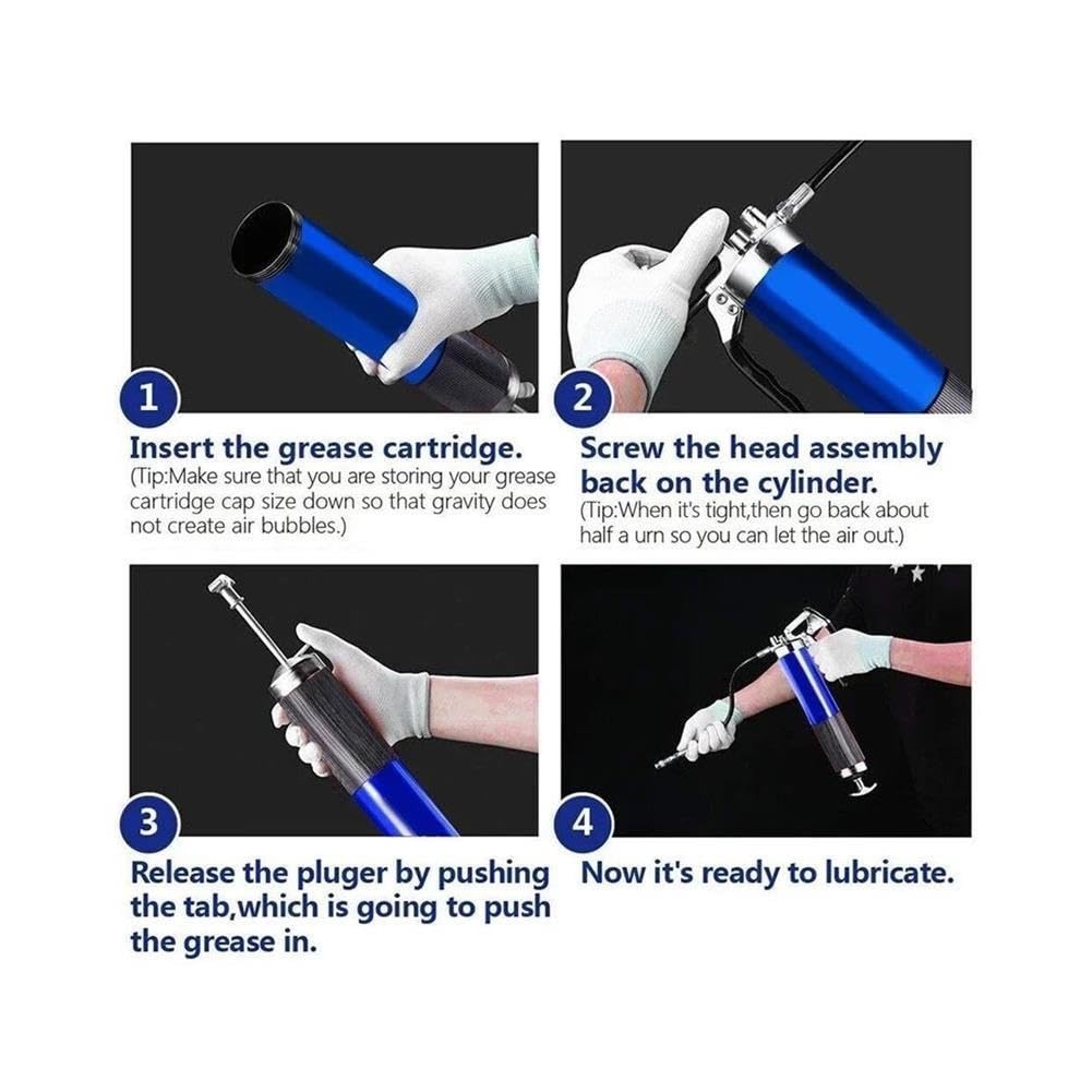Zestaw do smarowania do dużych obciążeń, 7000 PSI pistolet pistoletowy z elastycznym wężem do smarowania (żółty)