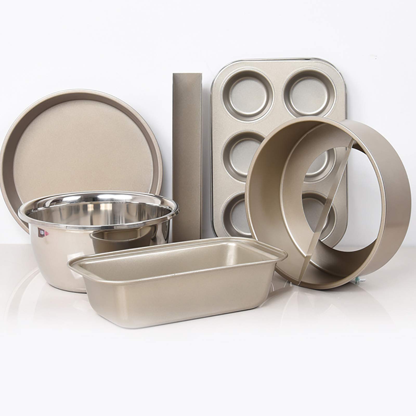 Juego de bandejas para hornear Bandejas para hornear antiadherentes Los utensilios para hornear con revestimiento antiadherente de doble capa son adecuados para hornos, hornos de microondas y regalo