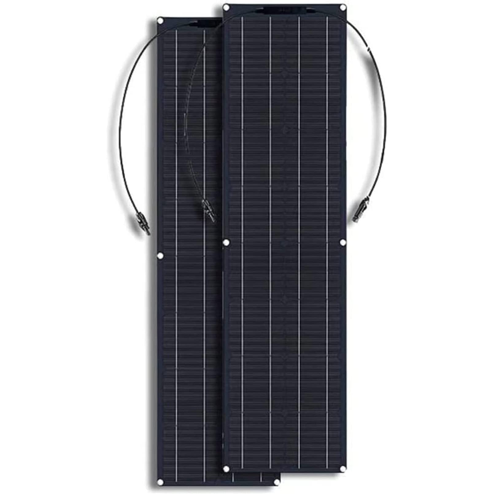 Kit de panel solar monocristalino flexible de 500 W, panel solar ultrafino con controlador de 40 A, 2 paneles Etfe de 250 W, 12 V-24 V, para familia, caravana, barco, blanco/negro
