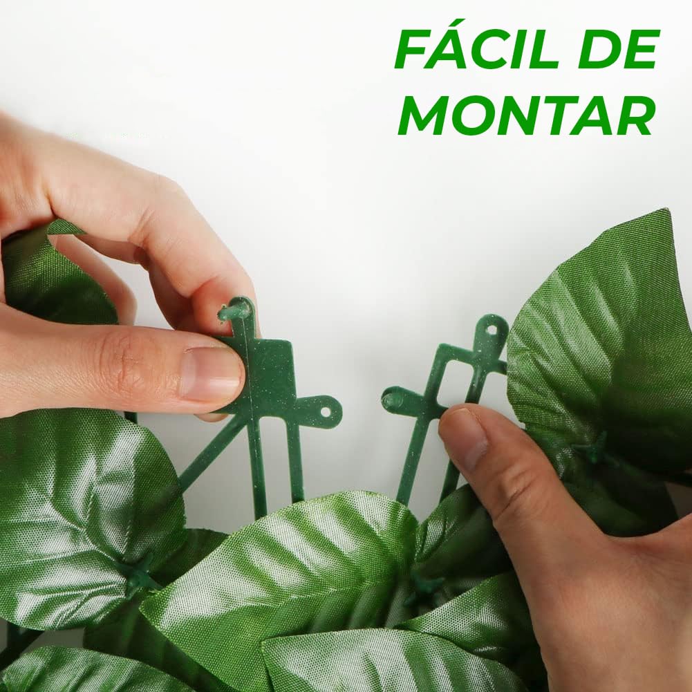 Seto Artificial Ocultación Jardín en Rollo 3x1 m Pantalla de Valla de Privacidad de Hiedra Artificial para Terraza Balcón Exterior Decoración de Hojas Verde (300x100 cm (C))