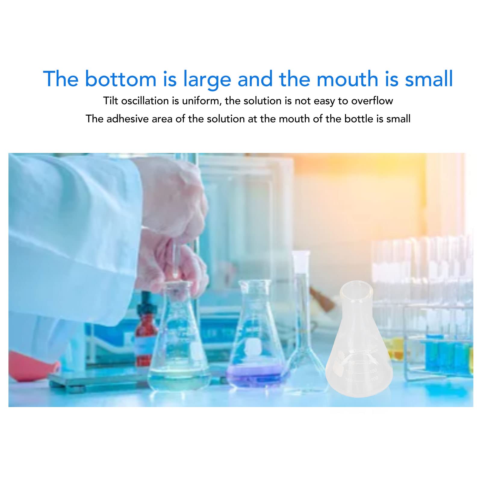 Beuta Erlenmeyer 100ml In Borosilicato - Con Tappo E Graduazioni, Per Laboratorio - Foto 12