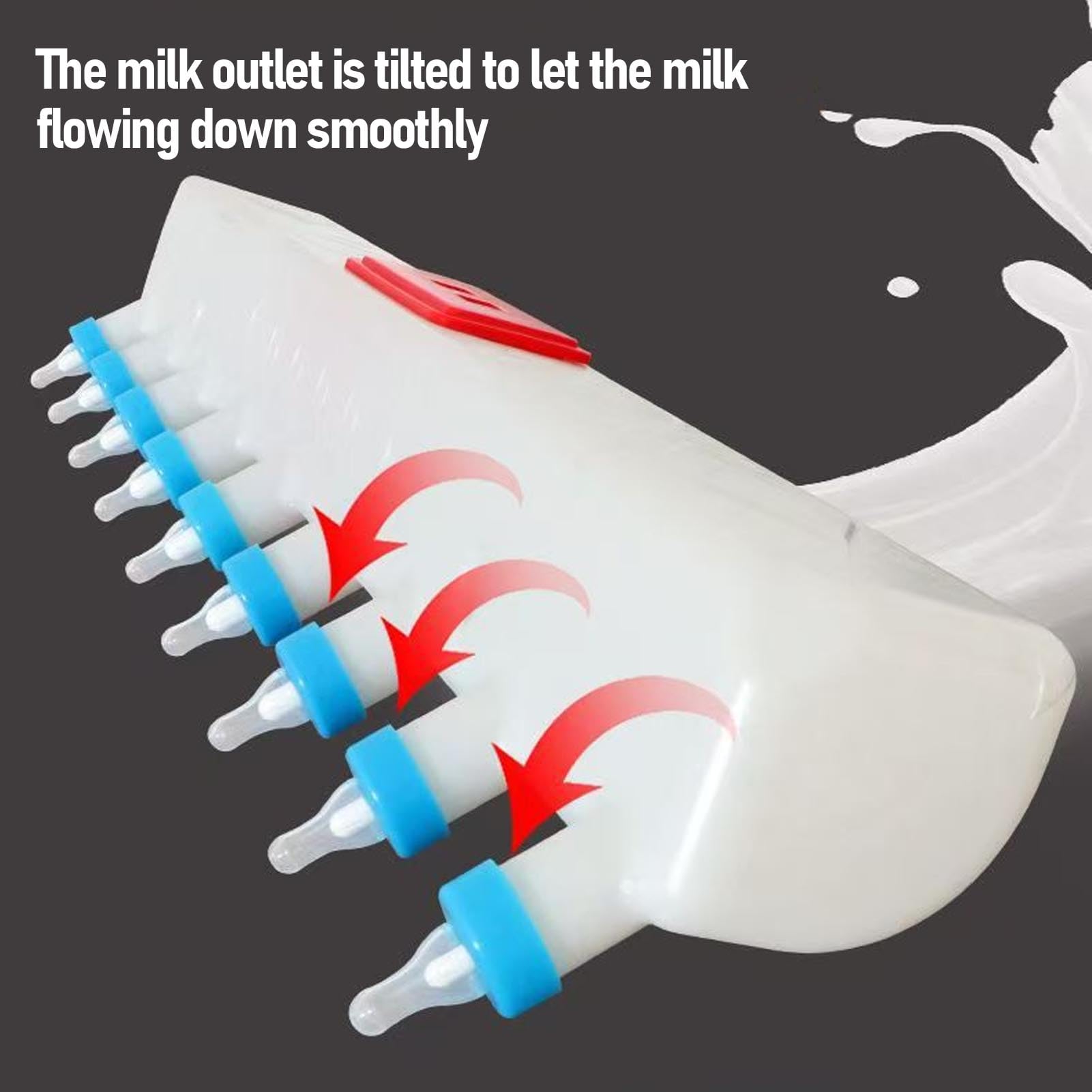 9 Pupturadores Alimentador de Leche de Animales Pequeños, Botella de Alimentación de Cordero con Pezones, Botella de Enfermería de Cordero para Animales de Granja, Cabra, Lechón