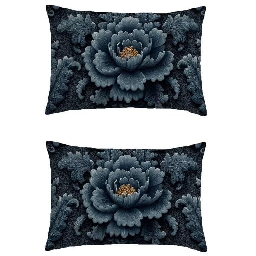 Housse de coussin 60x80cm lin imperméable fleur, le cadeau rétro idéal pour décorer un jardin