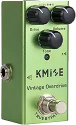 Pedal de efeitos para guitarra elétrica Kmise Vintage Overdrive Mini tipo único DC 9V True Bypass