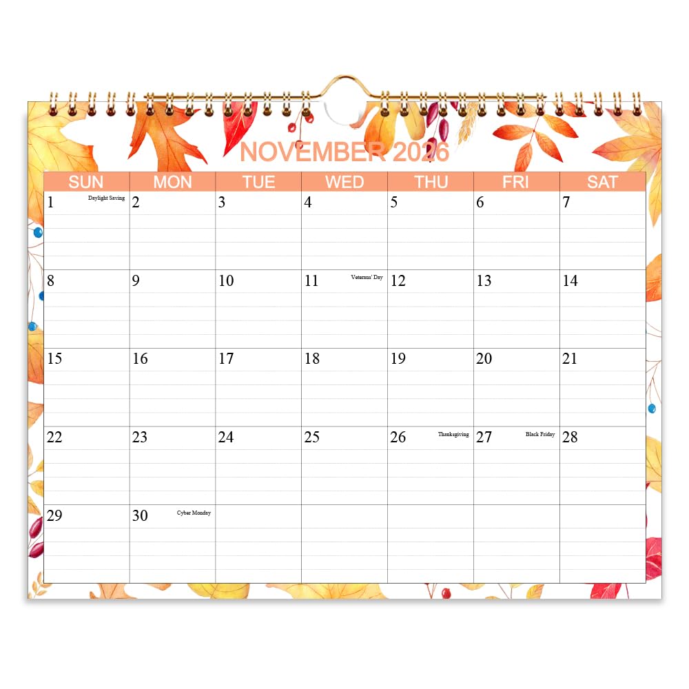 Calendar 2026-2027 - Wall Calendar from Jan 2026 to Jun 2027- Monthly Calendar with 140gsm Thick Paper for Planning and Organizing for Home or Office,