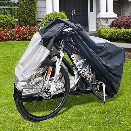 Seazen Bike Cover Outdoor Storage Waterproof Bicycle Covers Rain Sun Uv Dust Wind Proof With Lock Hole, Heavy Duty Bike Covers With Storage Bag For Mountain Road Electric City Bike #TOP6