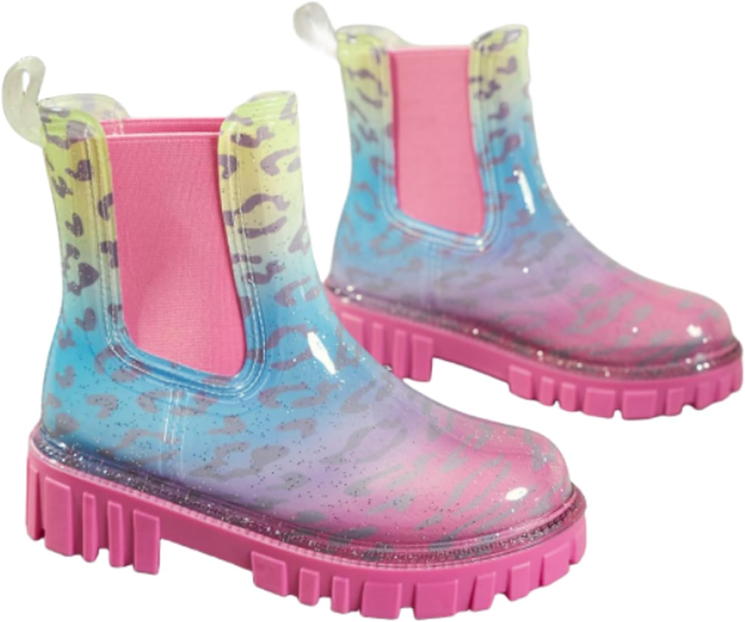 Women's Ankle Rain Boots Waterproof Upper, Style Short Pull On Garden Shoes, Elastic Side Gore, Textured Sole, Lightweight Rain Booties for Yard Work, Walking, Travel