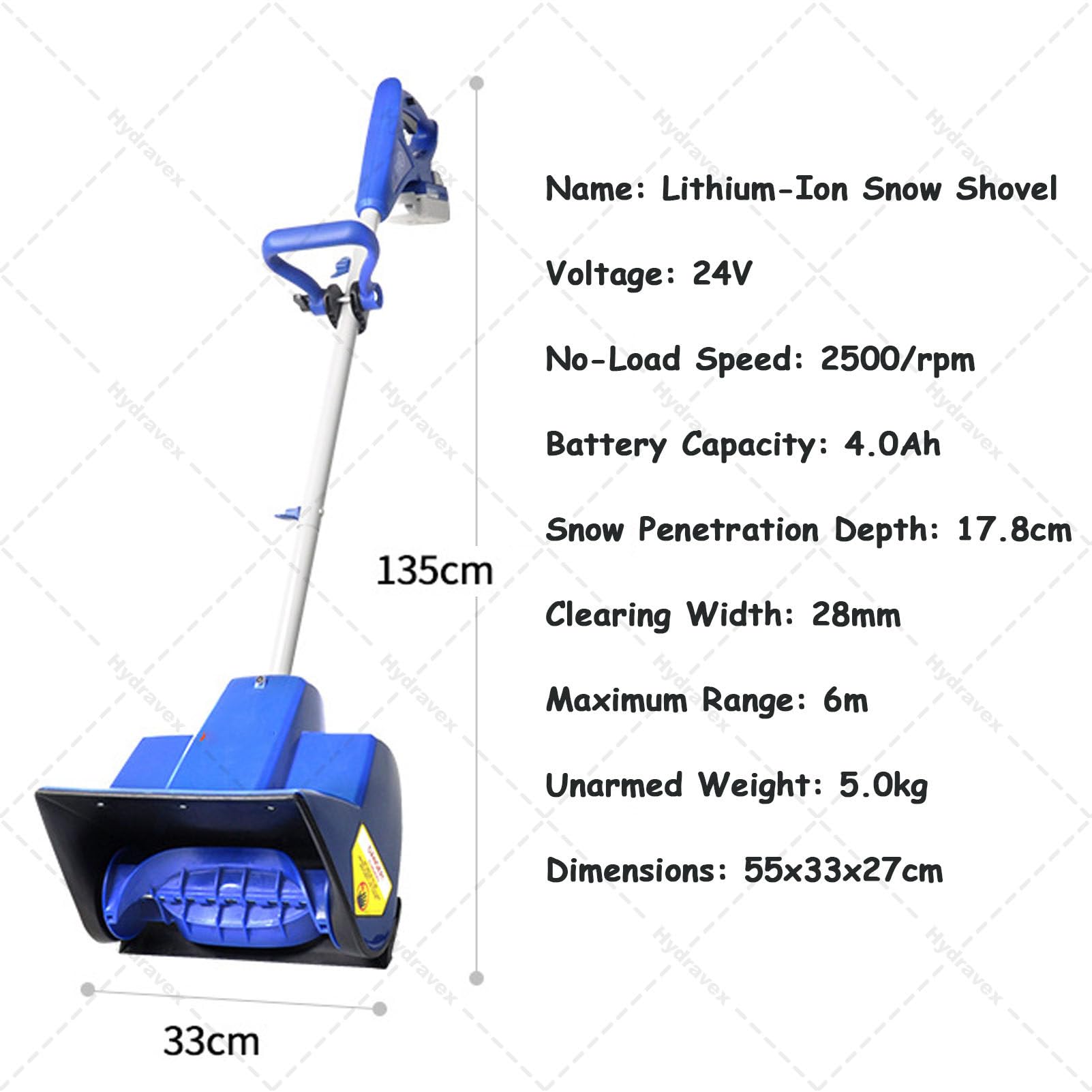 Pala da Neve Senza Fili, spazzaneve Elettrico Pieghevole con direzione Regolabile e Asta telescopica, spazzaneve a Batteria per Strade e vialetti scolastici 1Battery