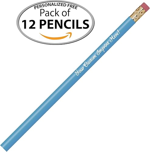 Miniatura 2 de Express Pencils Lápices personalizados redondos impresos con tu nombre, texto, logotipo, mensaje, 12 unidades, incluye personalización, gran idea de