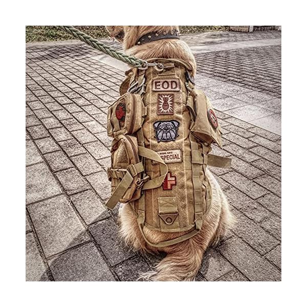 Tactical Dog Harness with 3 Pouches