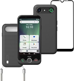 Doro - Aurora A10 Protect Pack - Smartphone anziani - Facile da usare - Pulsante di assistenza con posizionamento GPS - Compatibile con apparecchi acustici - Cavo USB incluso - Grafite