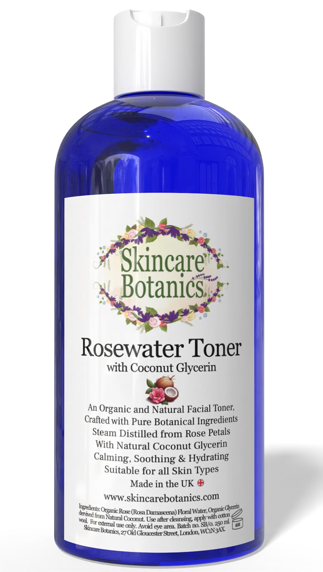 Rosewater & Coconut Glycerin Facial Toner | Calming, Soothing & Hydrating | 250ml
