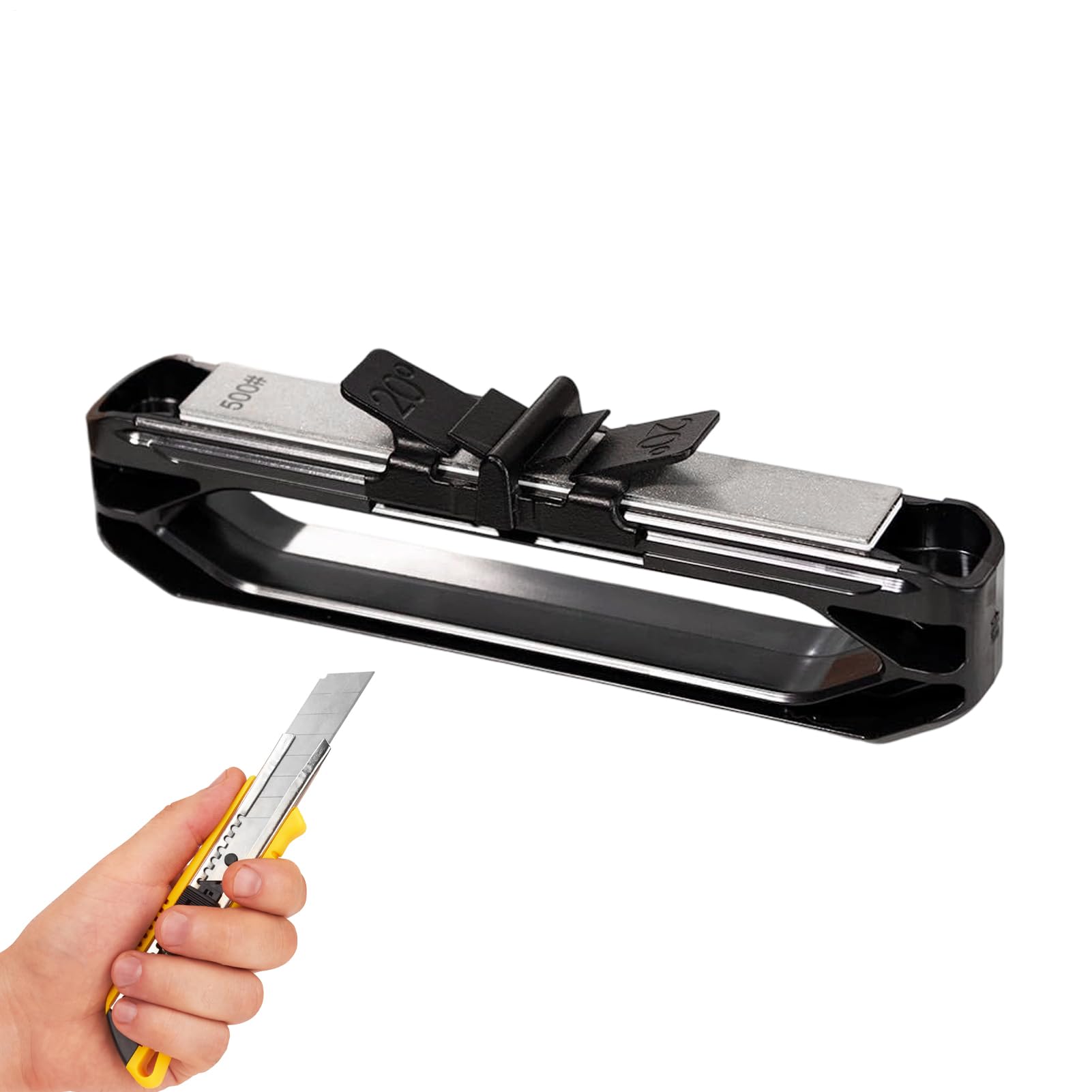 Sharpener - Angle Guided Handheld Outdoor Sharpener, Manual Knives Tool with Non-Slip Grip, Easy Precision Sharpening, Ideal for Home Picnic Camping Chefs Butchers