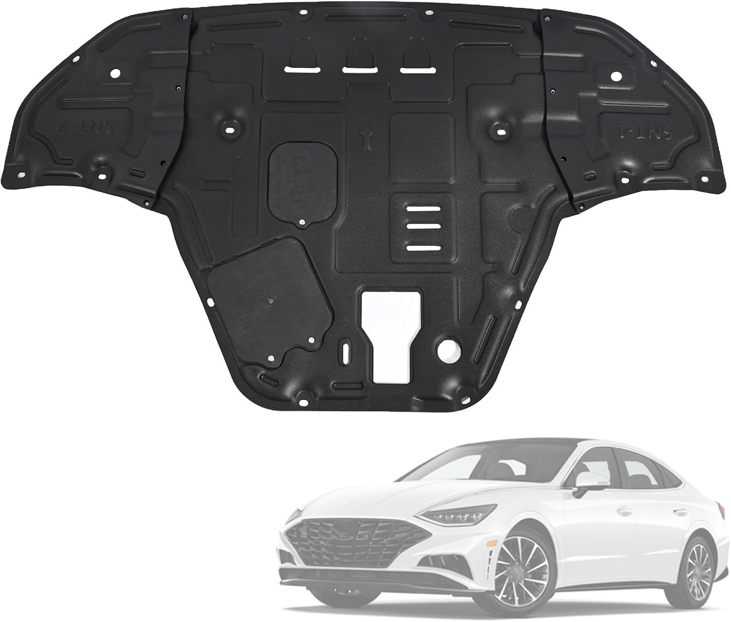 Engine Splash Shield Guard Heavy-Duty PVC for Hyundai Sonata 2020-2023 (Not fit Hybrid) Skid Plate w/Service Holes, Vent Design & Extended Cover- Rustproof