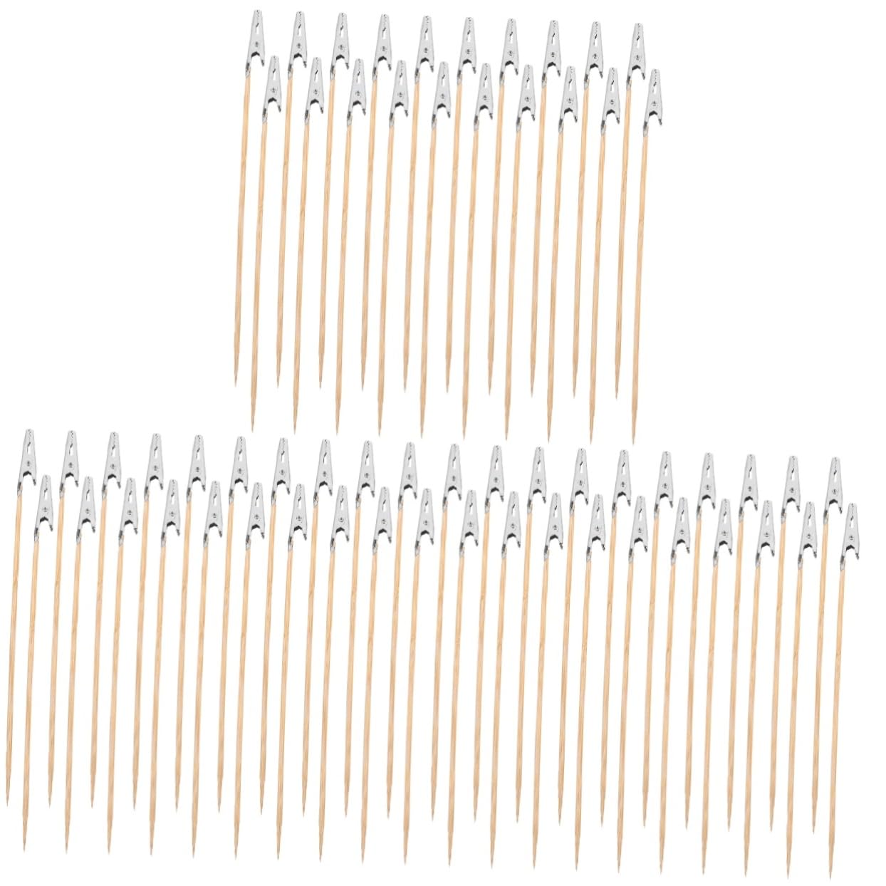 LALAFINA 3sets Lightweight Wood Alligator Clip Stick Set for DIY Coloring Model Painting Craft Painting Clip Fixing Clip Paint Tool Supplies 20pcs*3