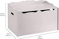 Vista 7 de Yaxa Basics Caja de juguetes para niños, baúl organizador de madera, gris, 30 x 18 x 19 pulgadas