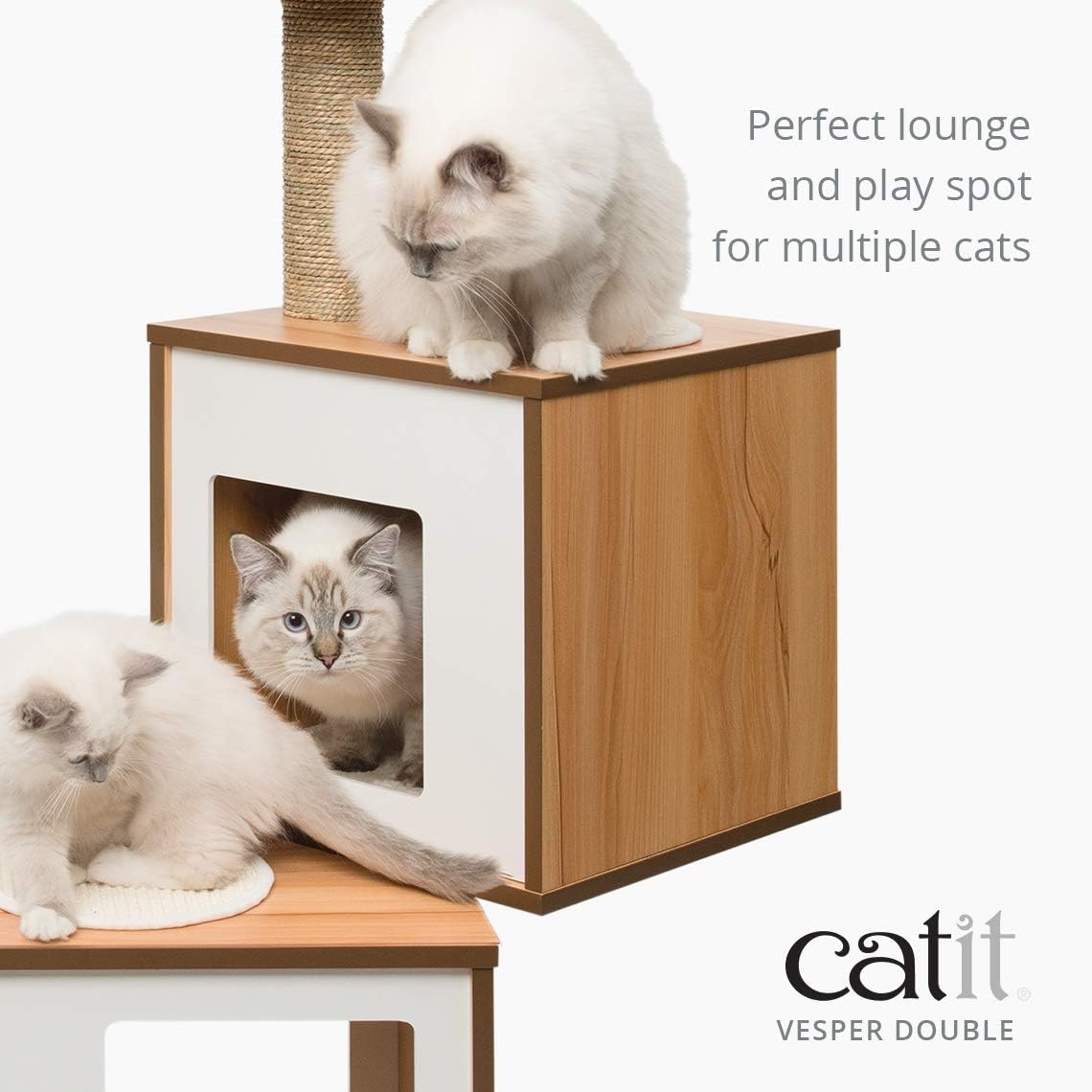 Vesper Cat Tree, Double, Walnut, 52048