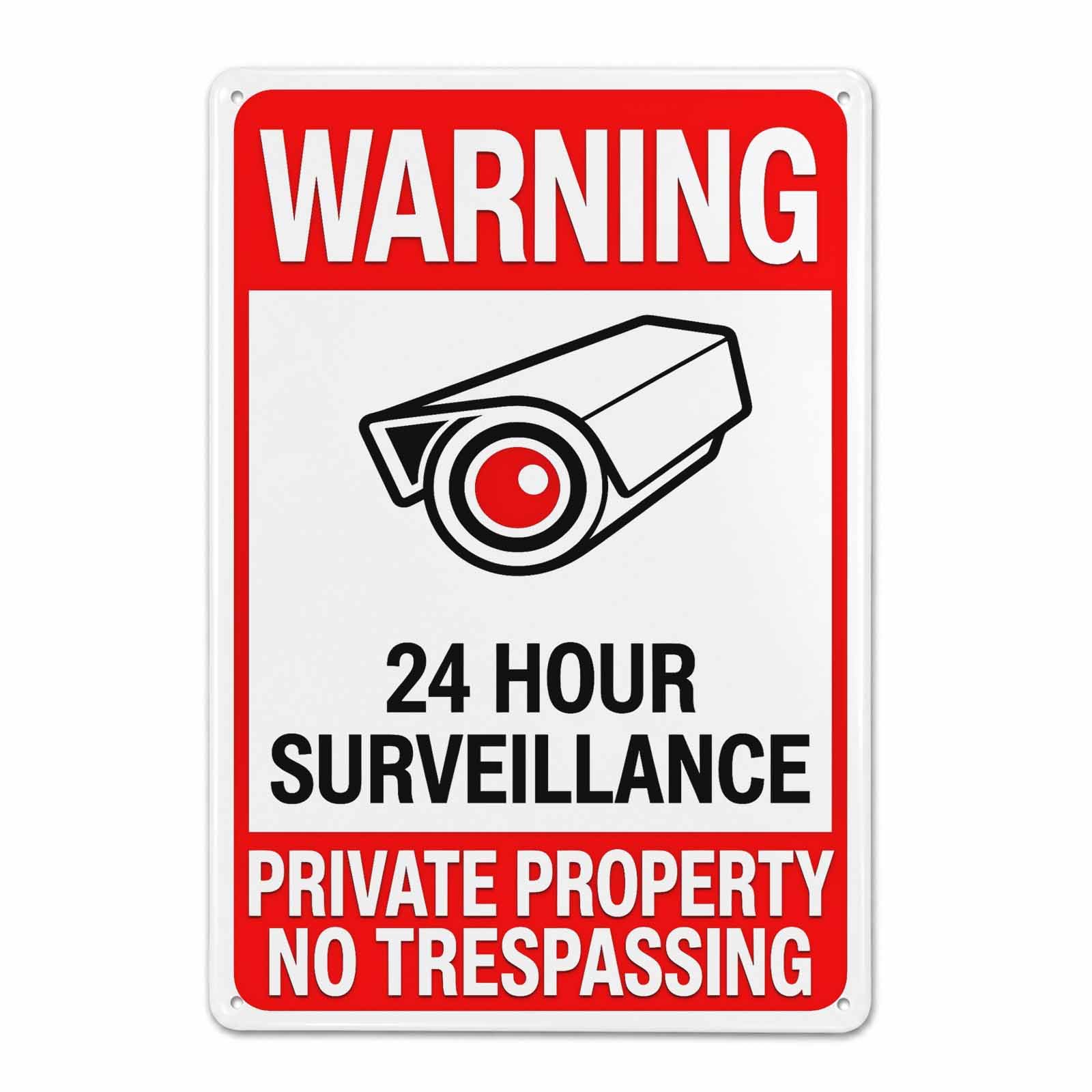 Gsrony Boys Type03 No Trespassing Video Surveillance Vintage Metal Tin Sign 8X12,Waterproof