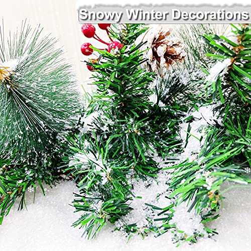 Turnmeon 20 Ounces Fake Artificial Snow Powder Christmas Tree Decorations, Sparkling Dry Plastic Faux Snowflakes For Christmas Decorations Home, Village Displays, Holiday Winter Crafts,Slime Supplies #TOP5