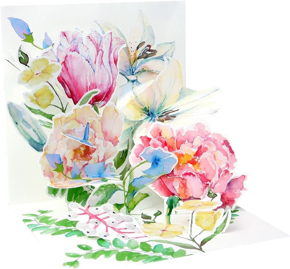 3D Pop Up greeting card - Watercolor Bouquet