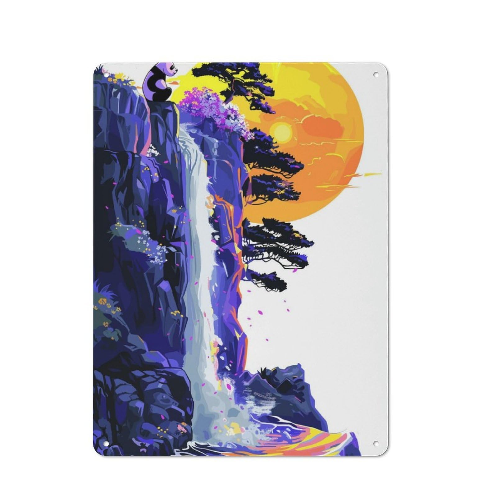 Metal Wall Sign 40x30cm Featuring Nature And Panda for Workshop Wall, for Makers And DIY Enthusiasts
