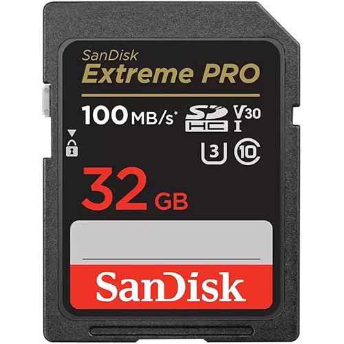 SANDISK 32GB Extreme PRO SDHC UHS-I Memory Card - C10, U3, V30, 4K UHD, SD Card - SDSDXXO-032G-GN4IN