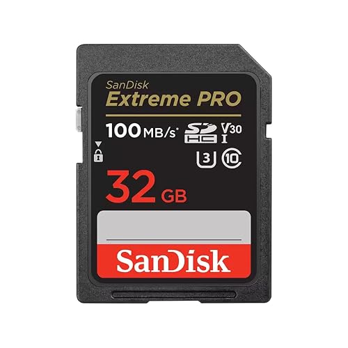 SANDISK 32GB Extreme PRO SD Memory Card, Up to 100MB/s Read Speeds, UHS-I | V30, U3, C10, 4K UHD, Up to 90MB/s Write Speeds, Compatible with Cameras and Camcorders - SDSDXXO-032G-GN4IN