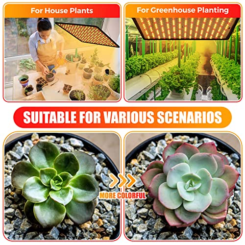 Liliful 4 Pcs Grow Lights Panel 200W Plants Growing Lamps Artificial Full Spectrum Sunlight With 225 Leds For Indoor Outdoor Seedling Grow Tent Flower (Warm White, Red) #TOP4