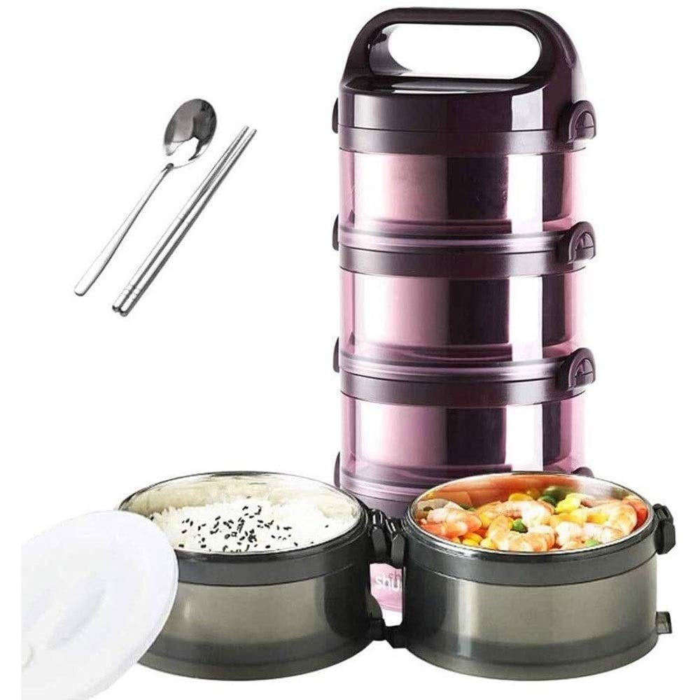 Portapranzo, Bento impilabile con Posate, Bottiglia Termica Portatile per zuppa, Contenitore per Alimenti a Prova di perdite