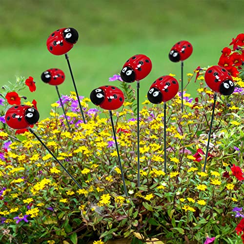20Pcs Indoor Outdoor Garden Stakes Decoration Ladybug Yard Stakes Lawn Pathway Ornaments Waterproof Flower Pot Sticks Garden Stakes Decorative Outdoor #TOP4