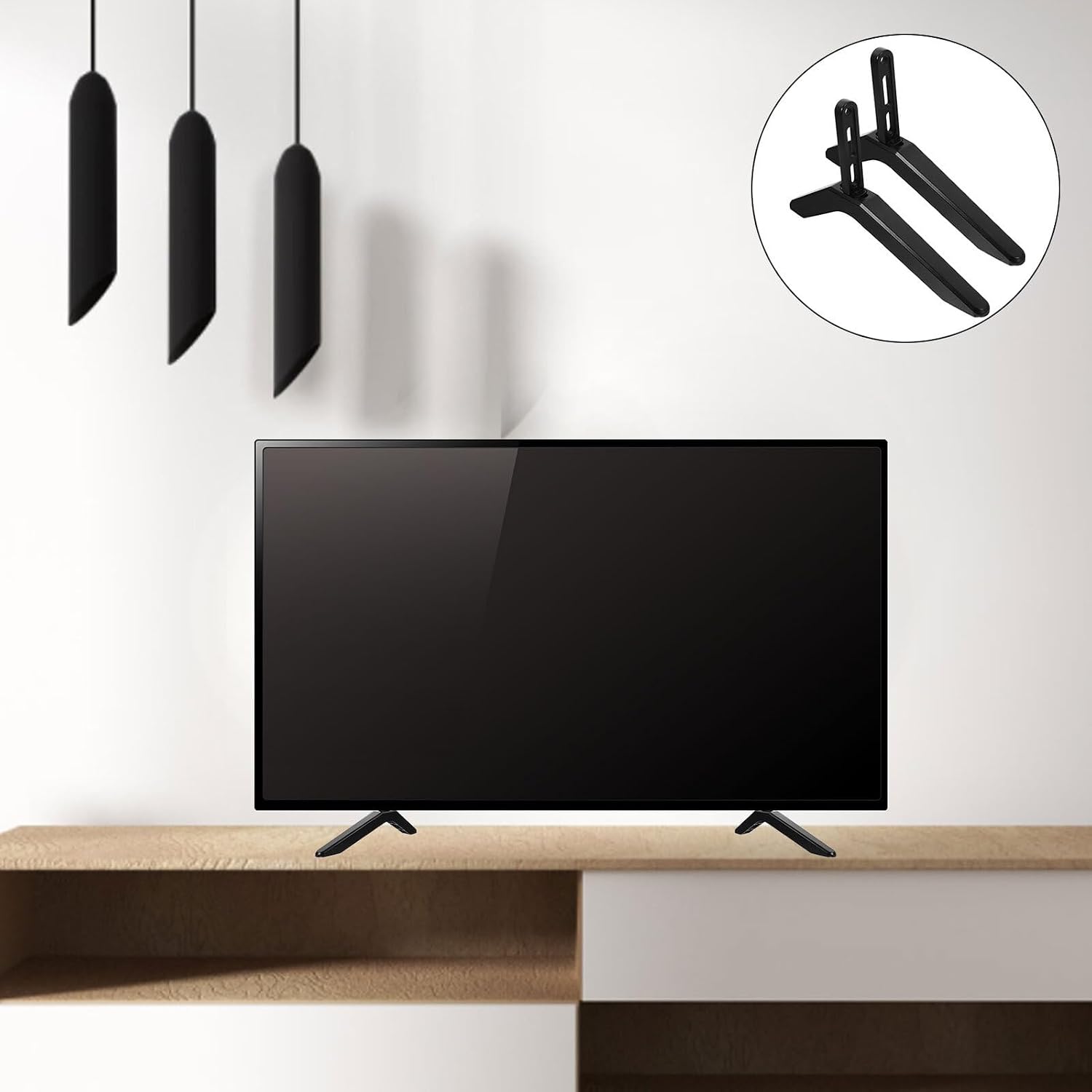 Universal Tv Stand Table Top Mount Bracket Adjustable Height Tv Mount Stand with Screws for Living Room and Bedroom Use