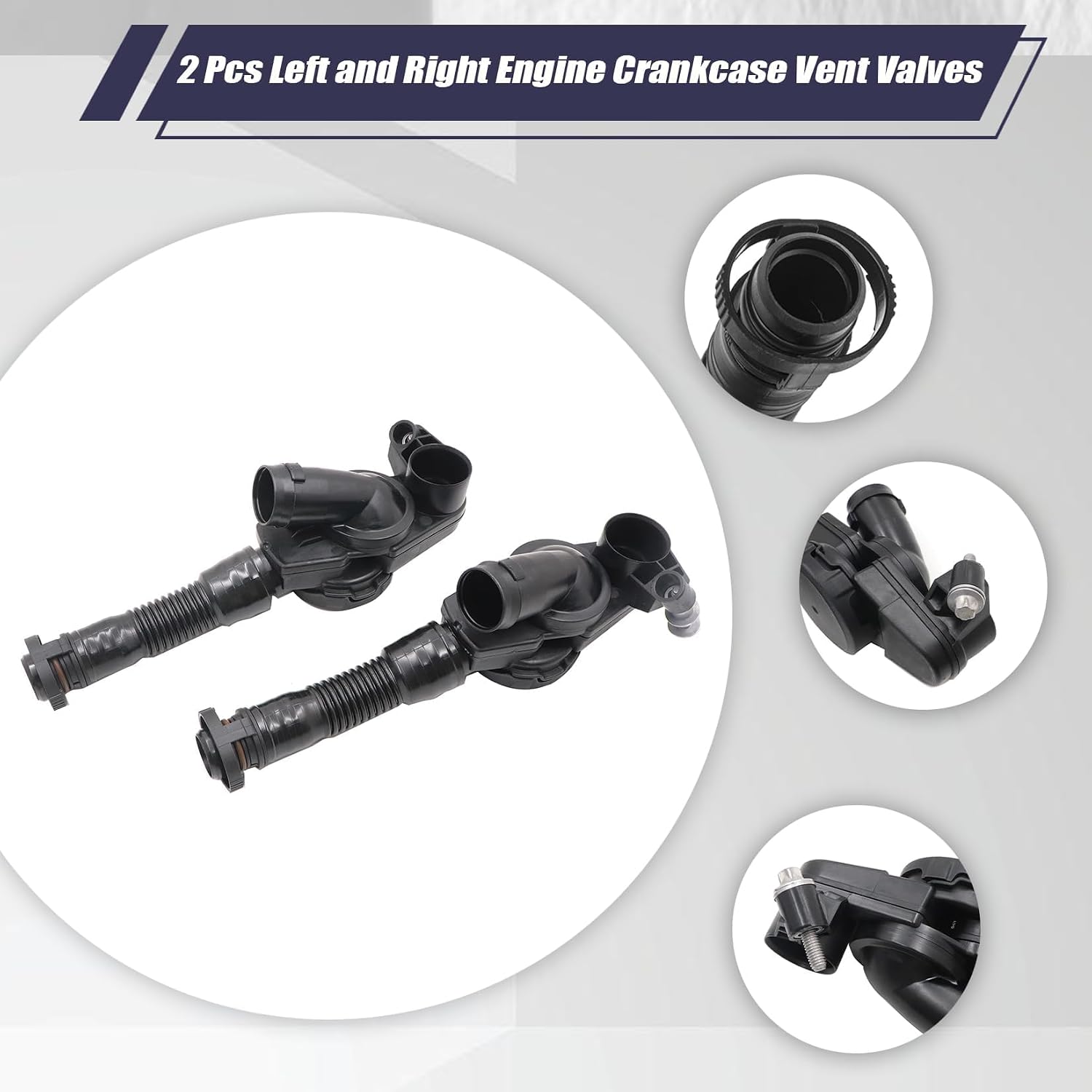 2PCS L&R Engine Crankcase Vent Valves 94610723077 94610722977 Compatible with Porsche Cayenne Macan Panamera 2013-2018