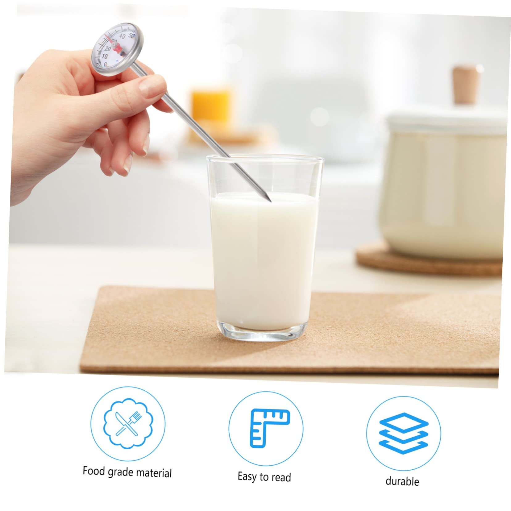 Garneck Thermometer for Cooking and Grilling 10 100°c Accurate Instant Read Bottle Water Thermometer