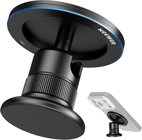 Miniatura 16 de NEEWER Soporte para cámara de continuidad para monitor de escritorio, soporte magnético plegable de tres partes para teléfono de escritorio y cámara