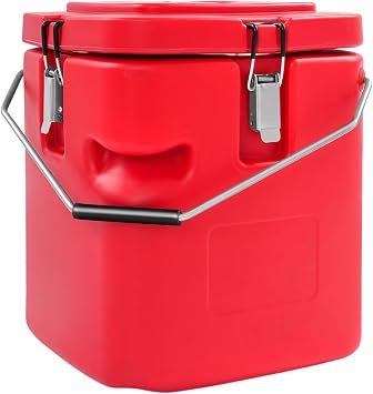 13L/3.43 Gallon Insulated Soup Container with Handle, Commercial Hot or Cold Food Container, Thermo Hot Box for Catering, Food Cooler Jar with 4 Buckles, Soup Carrier for Restaurant, Canteen,Home