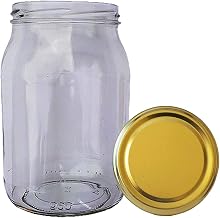 900 ml Preserving Jars with Lids Gold Preserving Jars Storage Jars Mason Jar (Quantity: 8 Pieces)