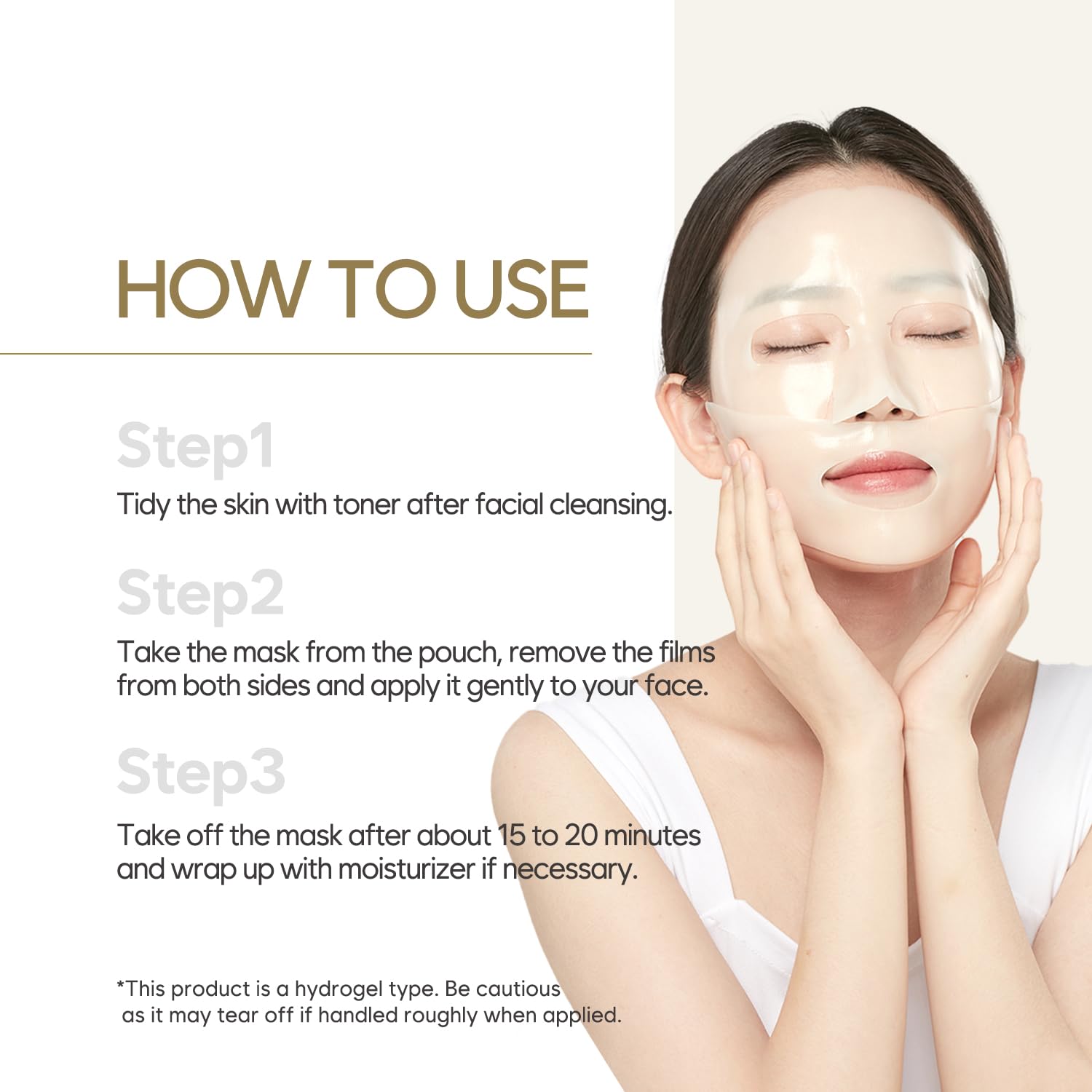 Petitfee Gold Hydrogel Mask Pack 5ea - 24k Gold Face Mask for Moisturizing, Glow Skin, Hydrating, Skin Elasticity, Youthful Complexion, Ginseng, Collagen Facial Mask - Image 9