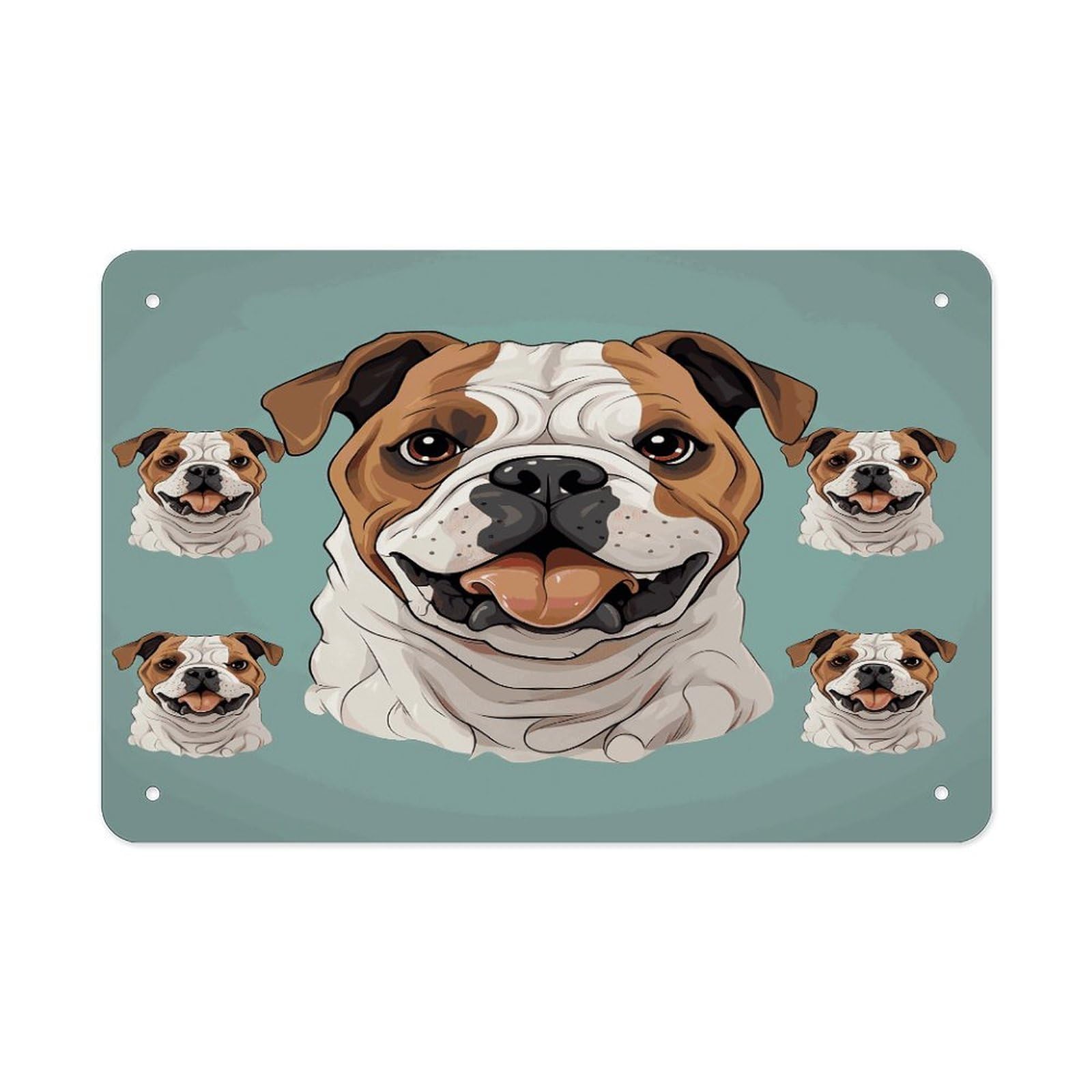 Fekiloot Style Funny English Bulldog Metal Signs Wall Art Tin Sign