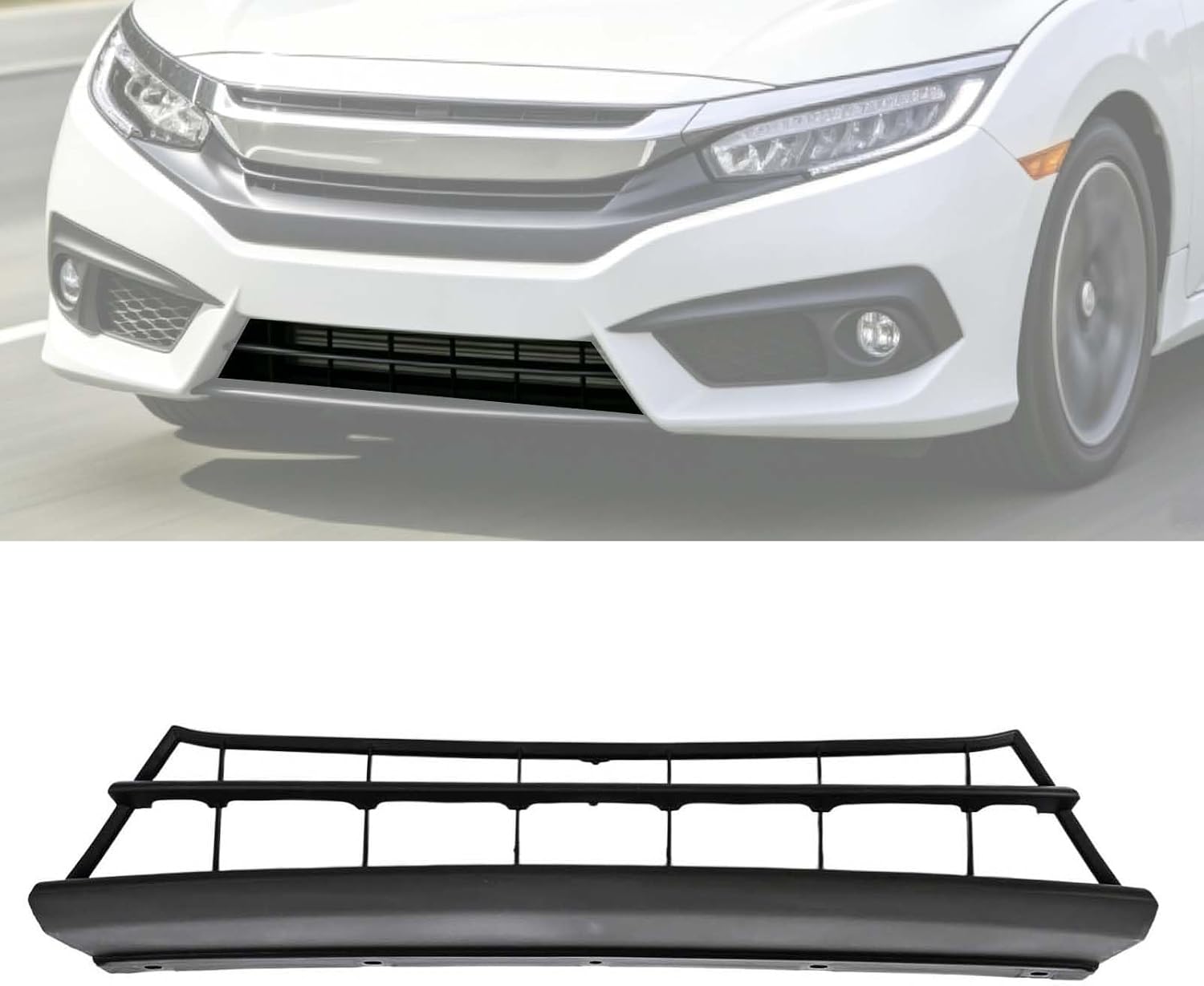 71102TBAA00 Front Bumper Lower Grille Fit for Honda Civic 2016 2017 2018 Replace 71102-TBA-A00 Front Bumper Intake Grille Black