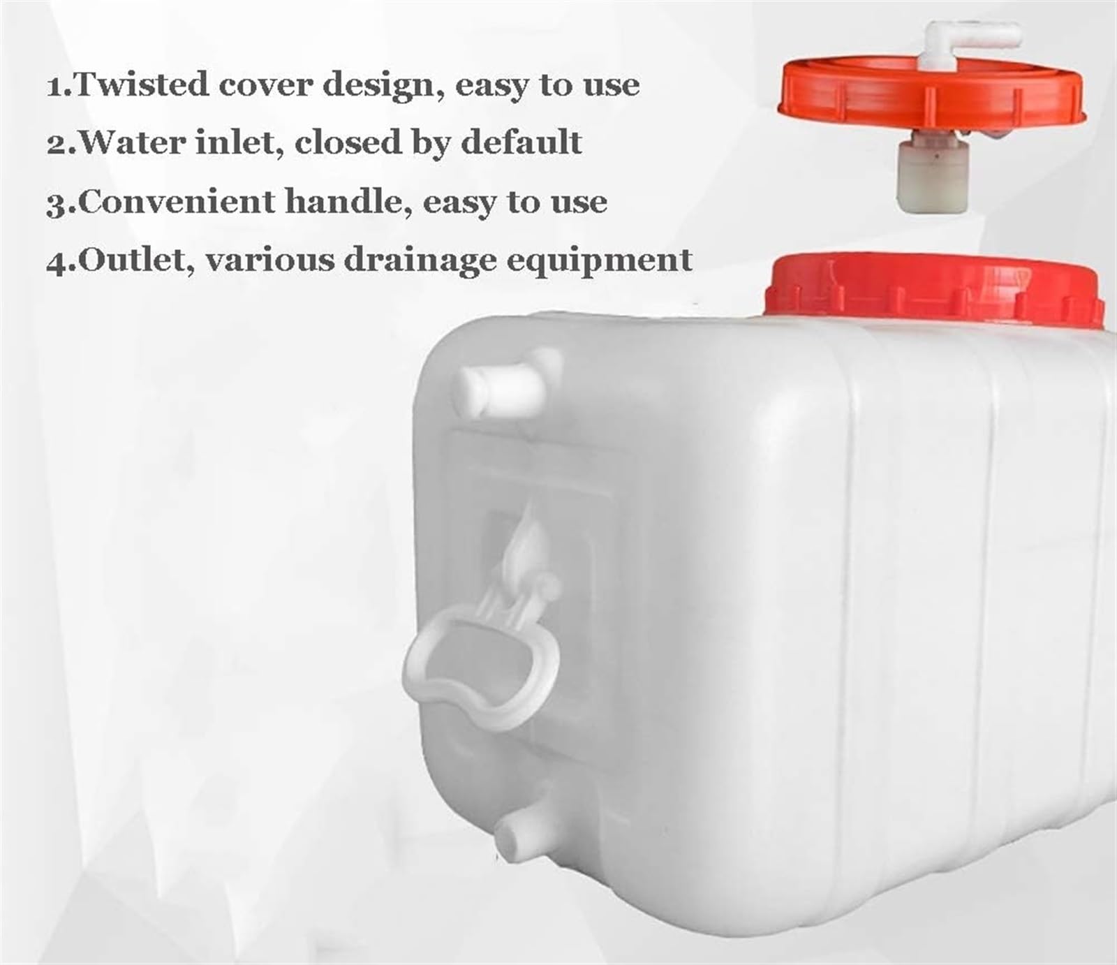 Caja Contenedora Almacenamiento Agua Gran Capacidad Adecuada For Acampar Tanque Agua Doméstico Grueso Rectangular
