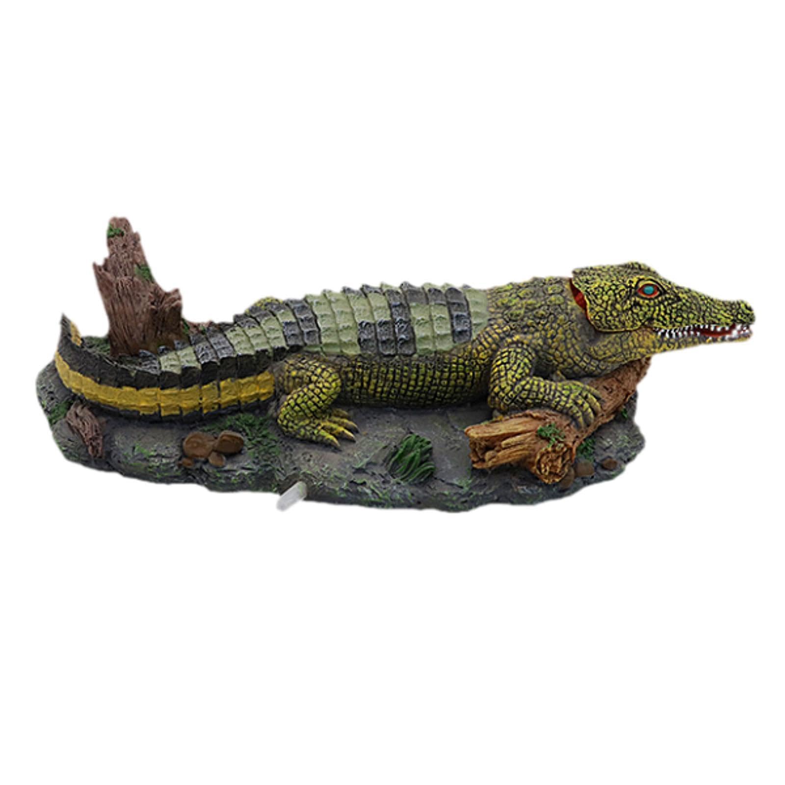 Sculpture aquatique crocodile Harilla résine pour aquarium
