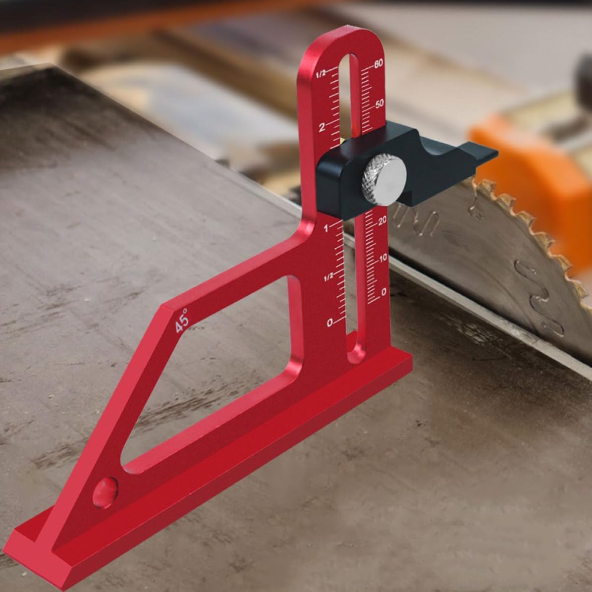 Vaguelly Adjustable Woodworking Height Gauge Tool with Aluminum Alloy Lightweight Construction and Intuitive Controls for Precise Setup Blocks Height Measurement in Woodworking Tasks