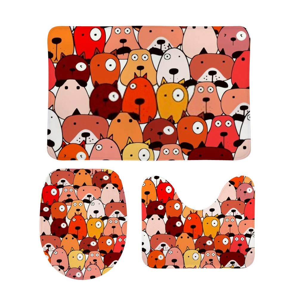 Tapis de bain panda lot de 3 en velours corail absorbant couleur 2