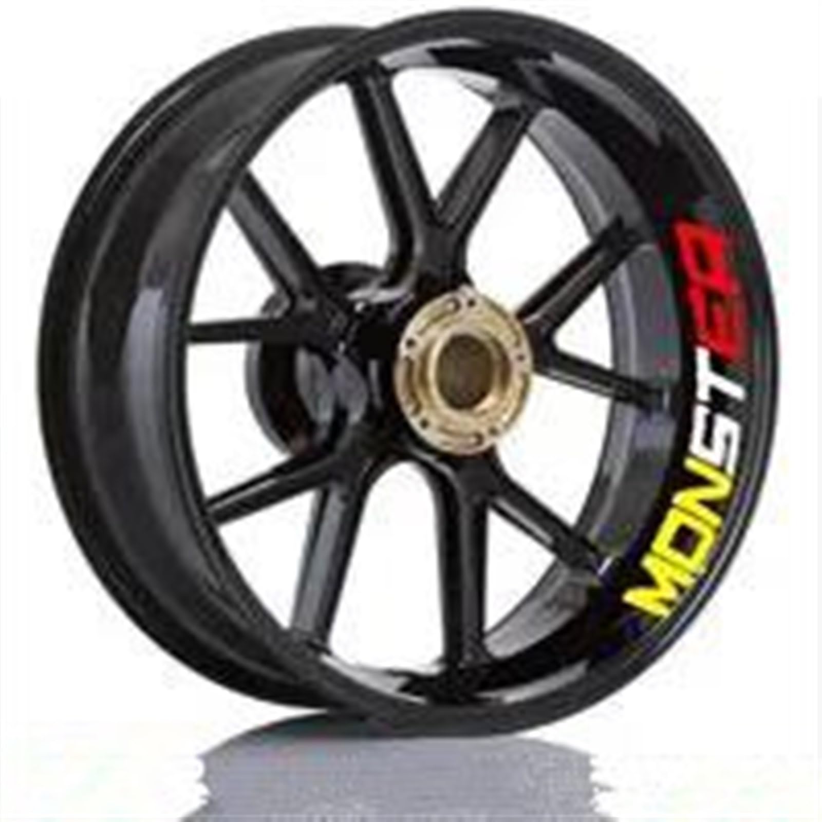 Motorcycle Rim Set Wheel Sticker Reflective Waterproof for Ducati for Monster 695 696 796 1100 1100S 797 821 795(Color1)
